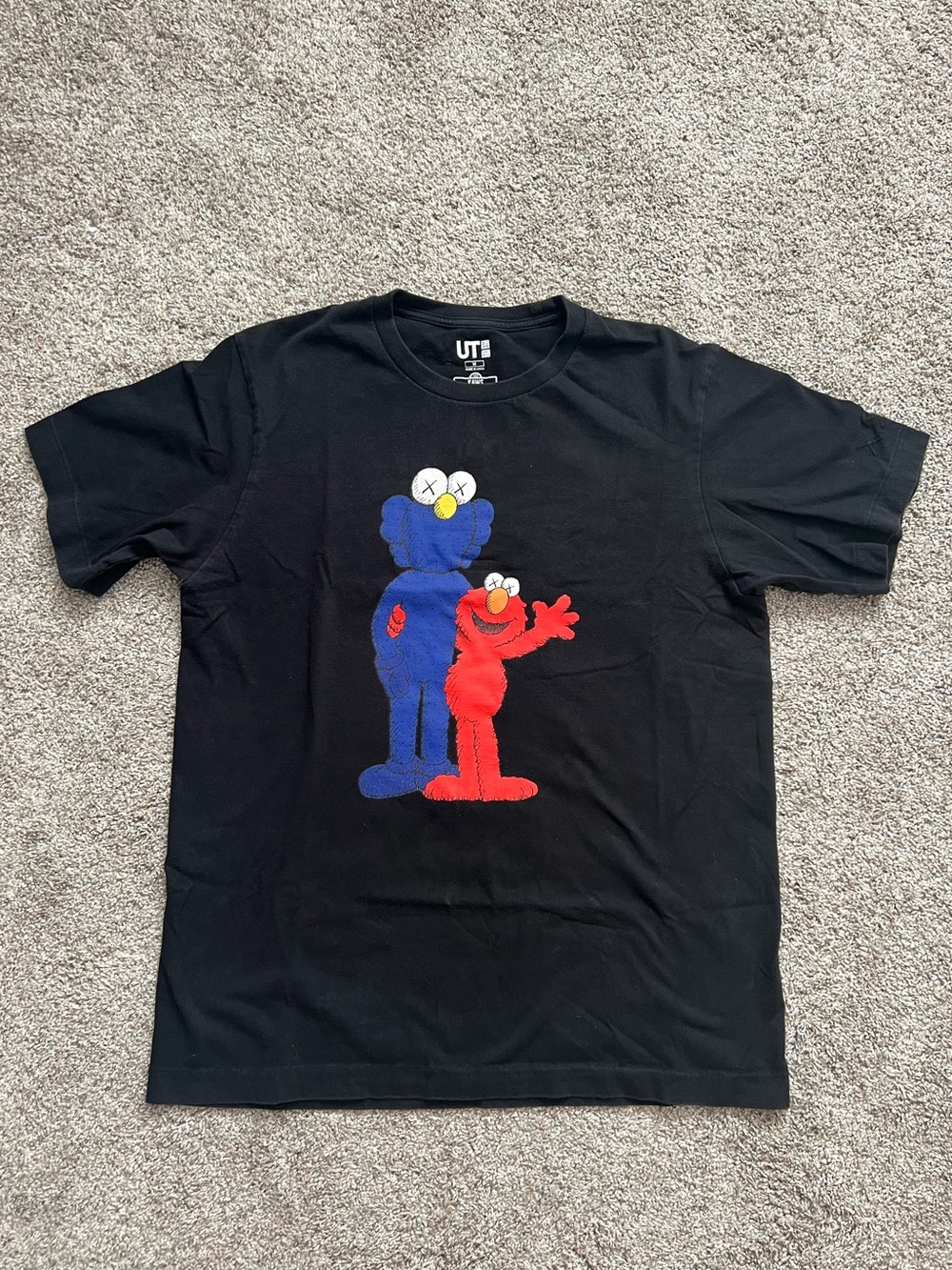KAWS Black and White Sesame Street UT T-Shirt